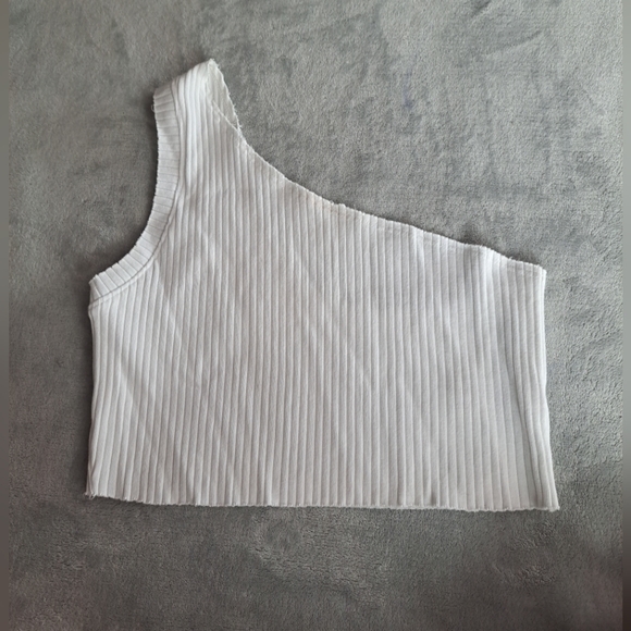 Cotton Citizen Crop Summer Top Sleeveless One Shoulder White Small Spandex - Picture 3 of 11